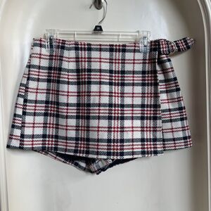 Forever 21 Plaid Mini Skort in Red and Blue Size 28